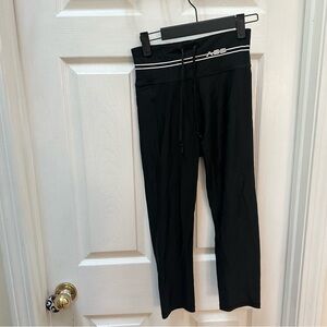 Adam Selman Black Cropped leggings white lines S Small